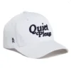 Rex Club | The Golf: Quiet Please cap is white with "Quiet Please" embroidered in bold black letters on the front and a small crown logo with an "R" on the side. | Custom Caps | Custom Hats | Team Headwear | UK
