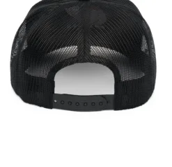 Rex Club | Back view of the Cornish Pirates - Club Crest Trucker hat in black mesh with adjustable snapback closure, displayed on a plain white background. | Custom Caps | Custom Hats | Team Headwear | UK