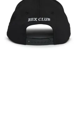 Rex Club | RC 26 Performance black baseball cap shown from the back, featuring 