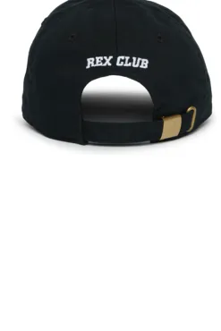 Rex Club | Back view of a black Goat baseball cap featuring 
