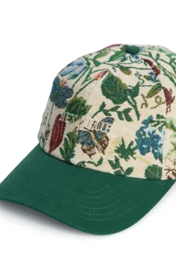 Rex Club | A New Day baseball cap with a green peak and multicolour floral-patterned crown, featuring 